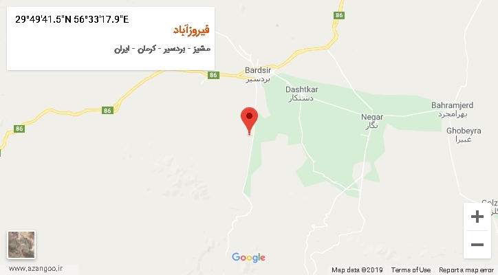روستای فیروزآباد بر روی نقشه