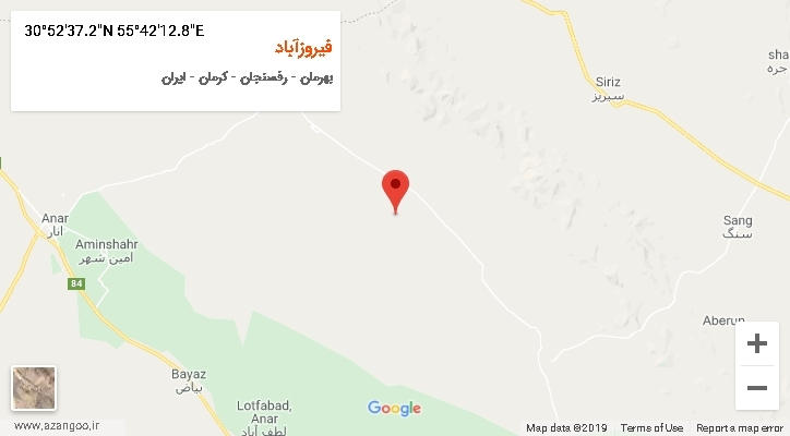 روستای فیروزآباد بر روی نقشه