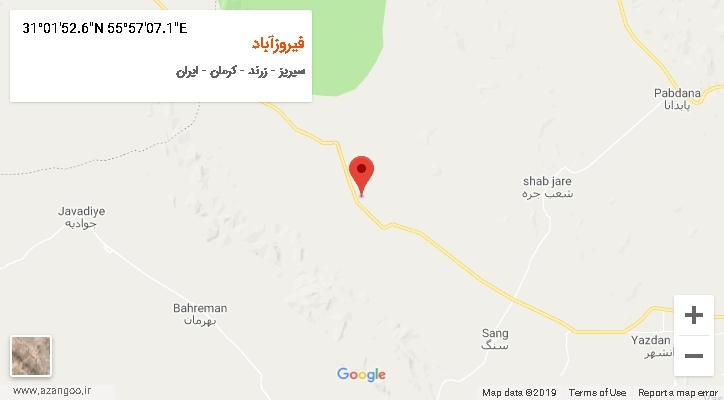 روستای فیروزآباد بر روی نقشه