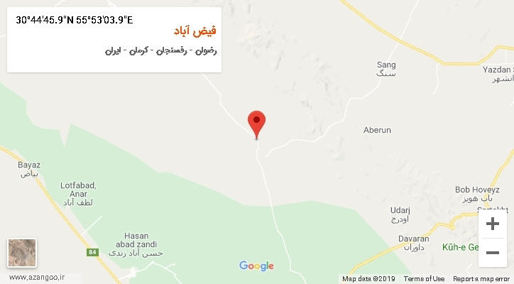 روستای فیض آباد بر روی نقشه