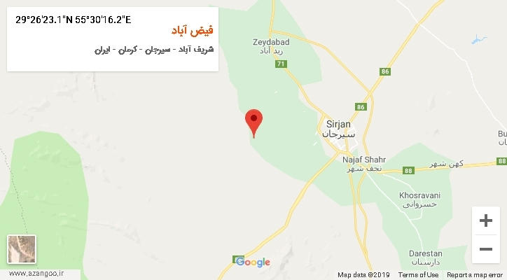 روستای فیض آباد بر روی نقشه