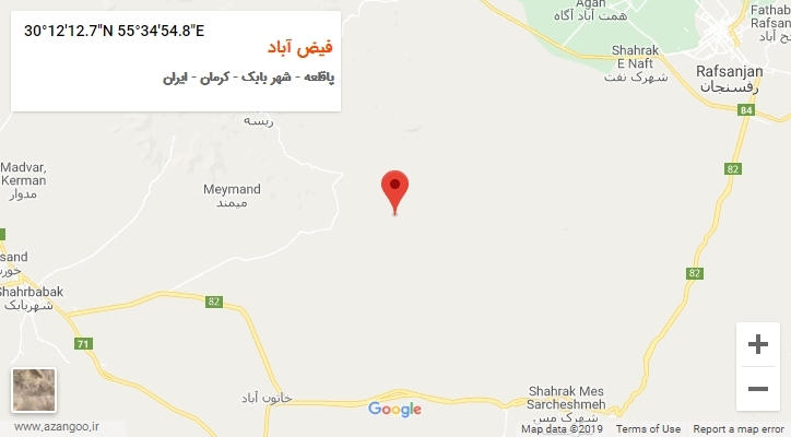 روستای فیض آباد بر روی نقشه