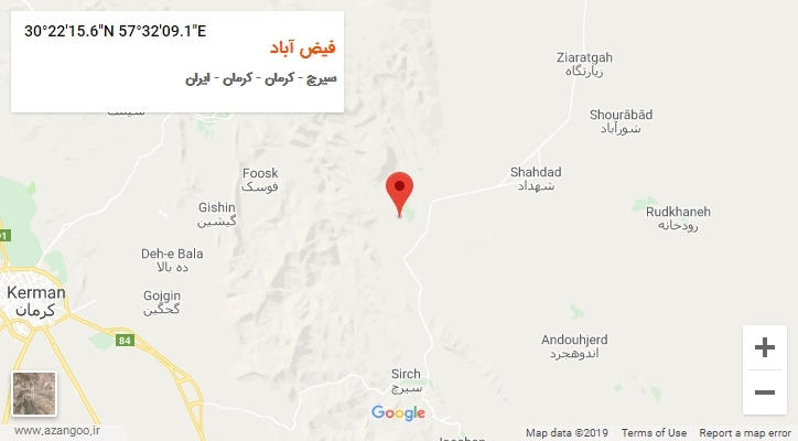 روستای فیض آباد بر روی نقشه