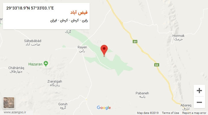 روستای فیض آباد بر روی نقشه
