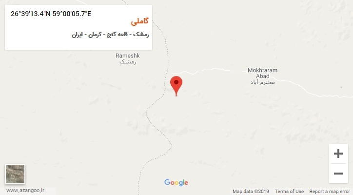 روستای گاملی بر روی نقشه