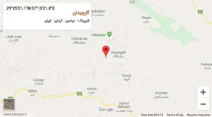 روستای گارچیدان بر روی نقشه