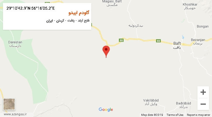روستای گاودم ابیدو بر روی نقشه