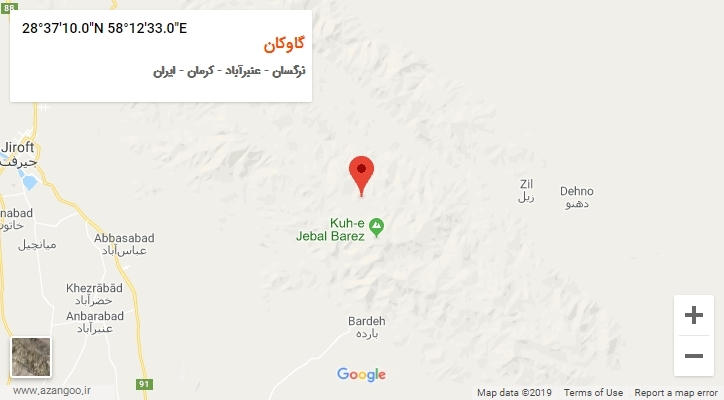روستای گاوکان بر روی نقشه