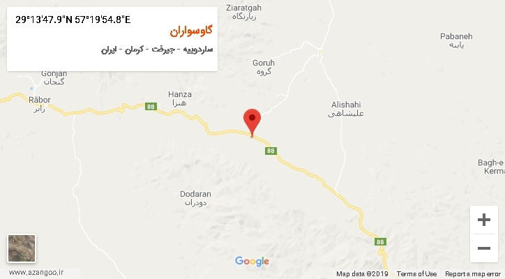 روستای گاوسواران بر روی نقشه