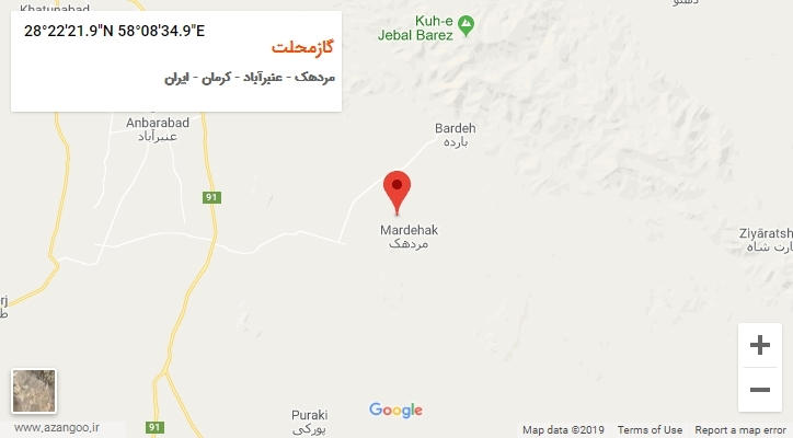 روستای گازمحلت بر روی نقشه