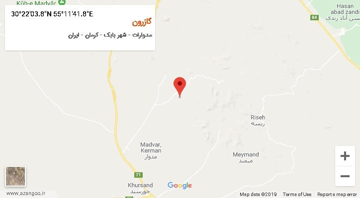 روستای گازرون بر روی نقشه