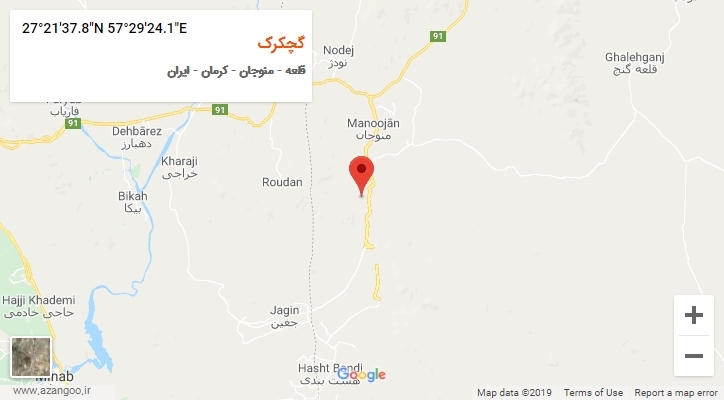 روستای گچکرک بر روی نقشه