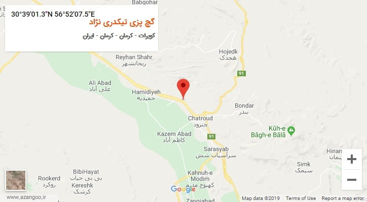 روستای گچ پزی تیکدری نژاد بر روی نقشه