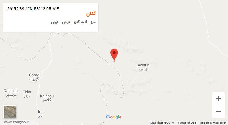 روستای گدان بر روی نقشه