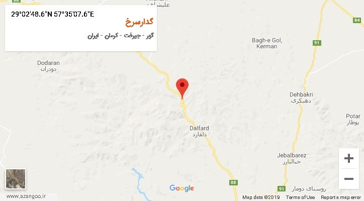 روستای گدارسرخ بر روی نقشه