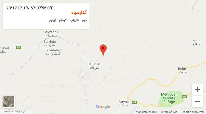روستای گدارسیاه بر روی نقشه
