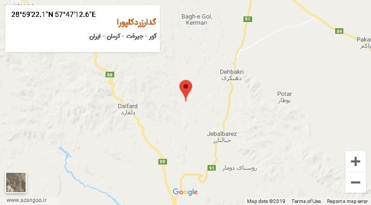 روستای گدارزردکلپورا بر روی نقشه