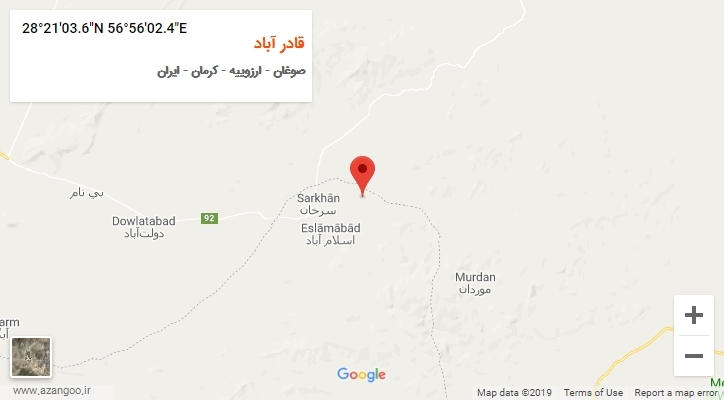 روستای قادر آباد بر روی نقشه