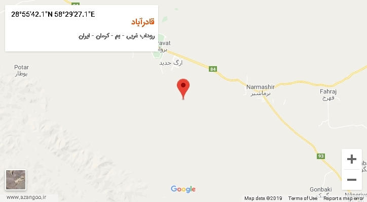 روستای قادرآباد بر روی نقشه