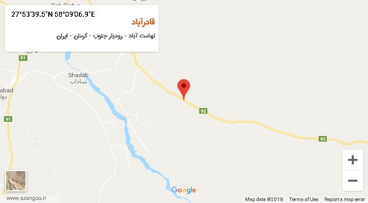 روستای قادرآباد بر روی نقشه