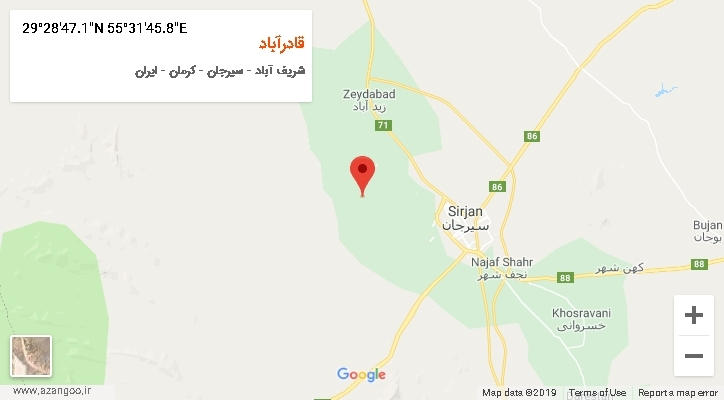 روستای قادرآباد بر روی نقشه