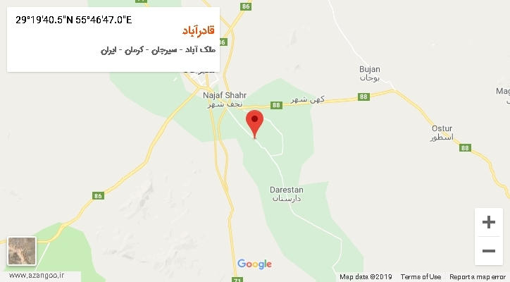 روستای قادرآباد بر روی نقشه
