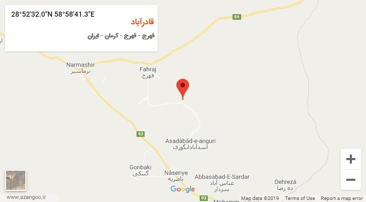 روستای قادرآباد بر روی نقشه