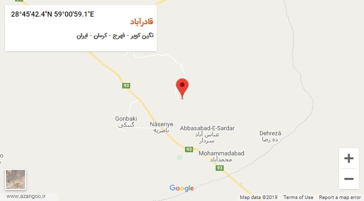 روستای قادرآباد بر روی نقشه