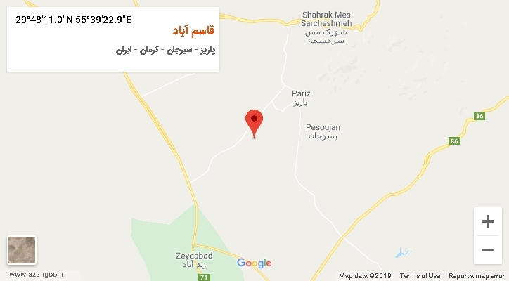 روستای قاسم آباد بر روی نقشه