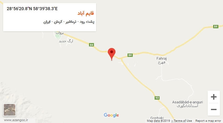 روستای قایم آباد بر روی نقشه