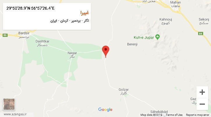 روستای غبیرا بر روی نقشه