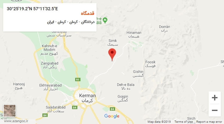 روستای قدمگاه بر روی نقشه