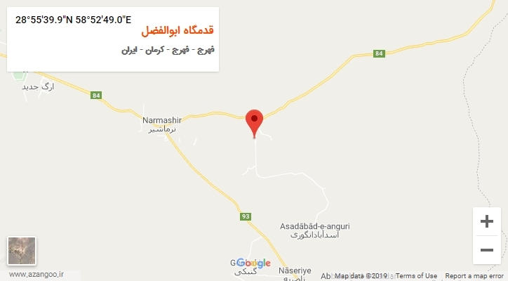 روستای قدمگاه ابوالفضل بر روی نقشه