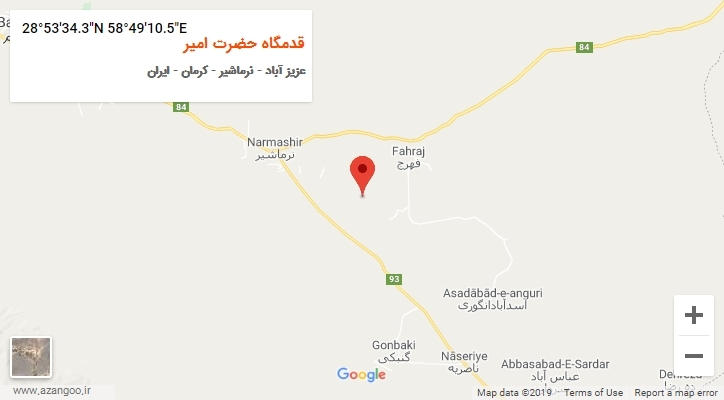 روستای قدمگاه حضرت امیر بر روی نقشه