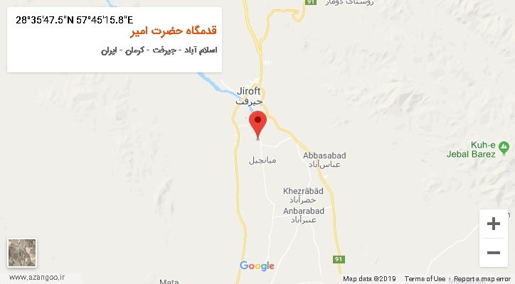 روستای قدمگاه حضرت امیر بر روی نقشه