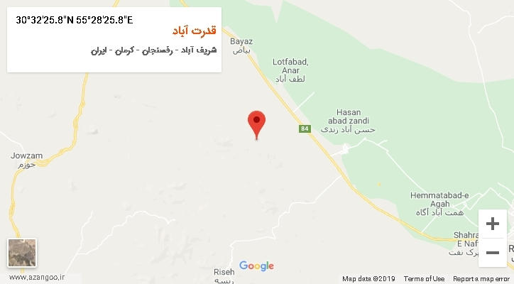 روستای قدرت آباد بر روی نقشه