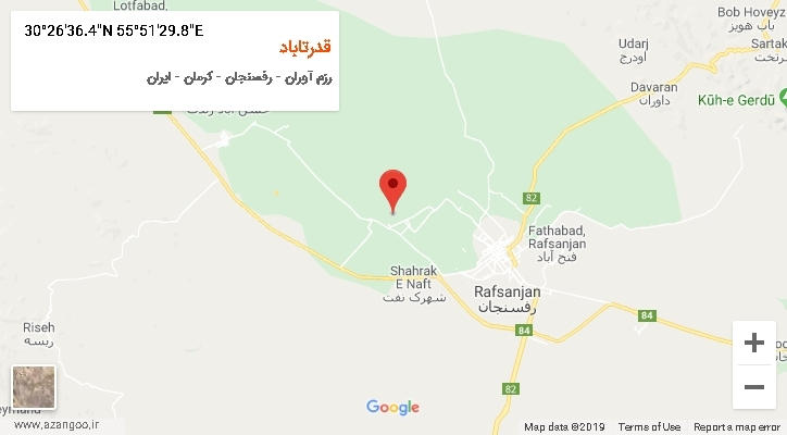 روستای قدرتاباد بر روی نقشه
