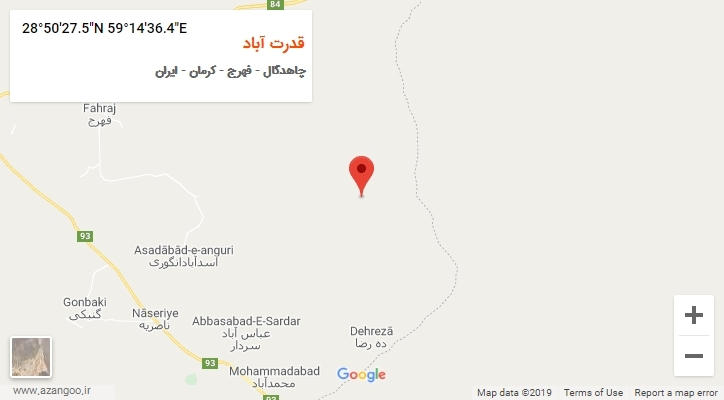 روستای قدرت آباد بر روی نقشه