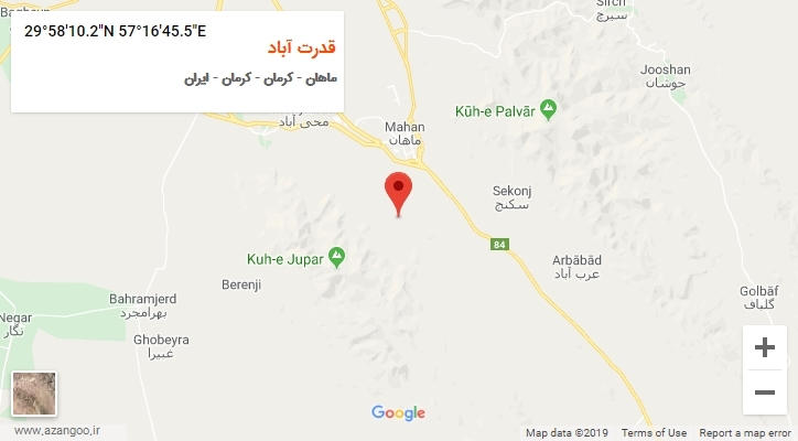 روستای قدرت آباد بر روی نقشه