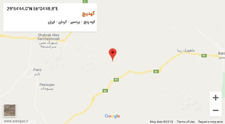 روستای گهدیچ بر روی نقشه