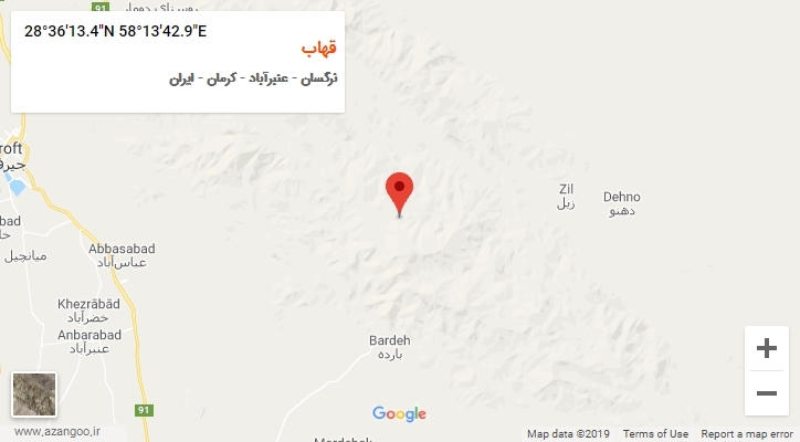 روستای قهاب بر روی نقشه