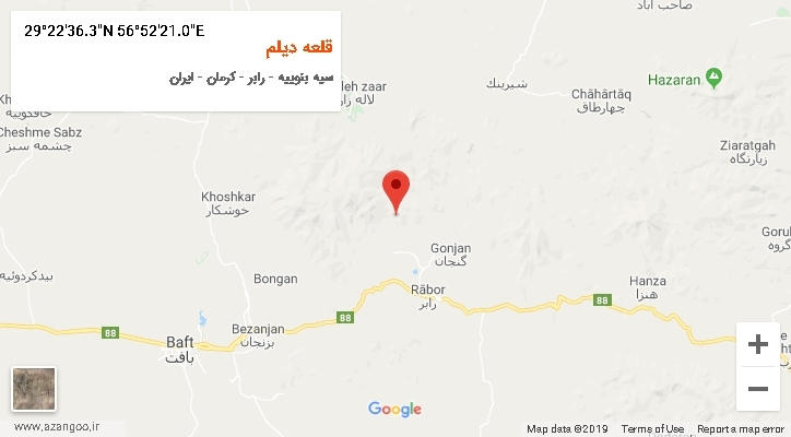 روستای قلعه دیلم بر روی نقشه