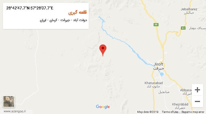 روستای قلعه گبری بر روی نقشه
