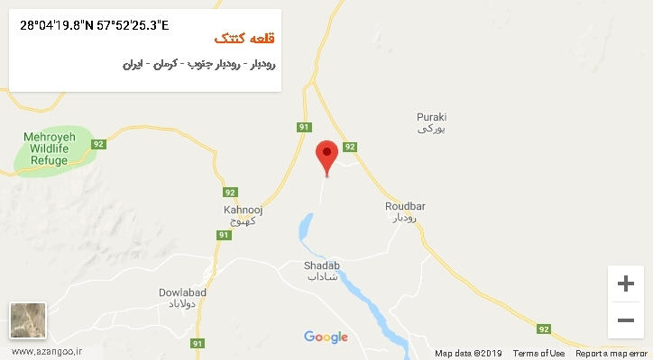 روستای قلعه کنتک بر روی نقشه