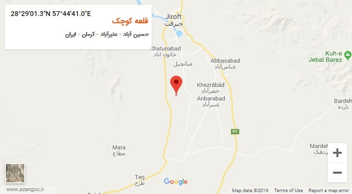 روستای قلعه کوچک بر روی نقشه