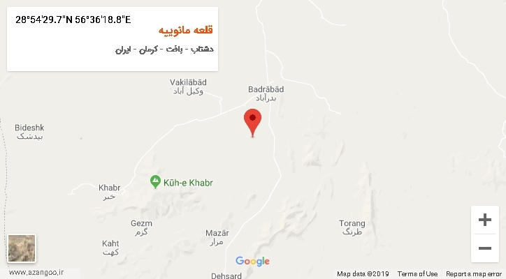روستای قلعه مانوییه بر روی نقشه