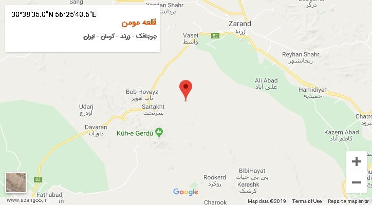 روستای قلعه مومن بر روی نقشه