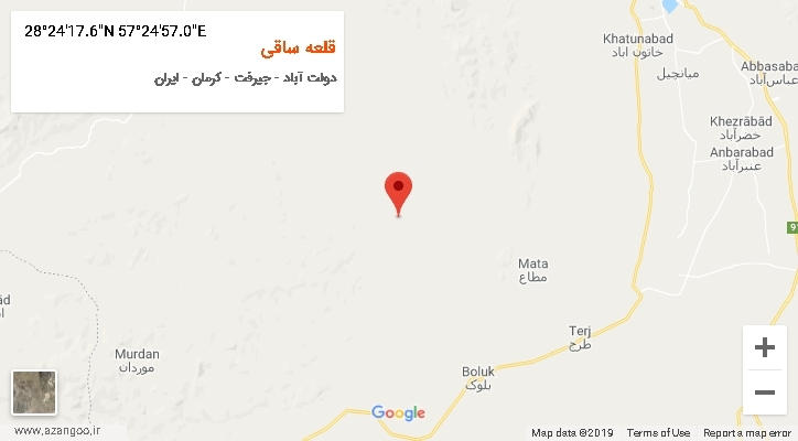 روستای قلعه ساقی بر روی نقشه