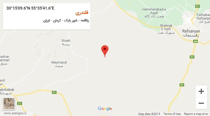 روستای قلندری بر روی نقشه