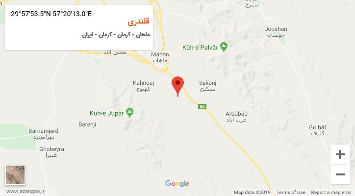 روستای قلندری بر روی نقشه